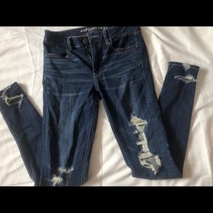 American eagle high rise ripped jegging